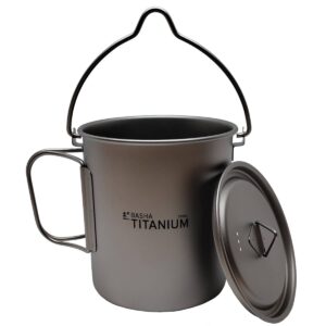 750ml titaniumkrus med krog og låg