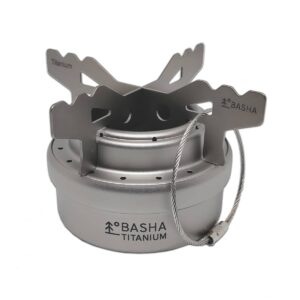 Basha Gilme alkoholbrænder-med-cross stand